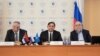 Potpredsednik Vlade Srbije Aleksandar Vulin (u sredini) na sastanku sa ideologom Kremlja Aleksandrom Duginom (desno) u Rusiji, 27. februar 2025.