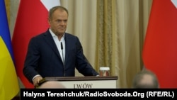 Премʼєр-міністр Польщі Дональд Туск у Львові, 17 грудня 2024 року