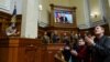Premierul britanic Boris Johnson a fost primul lider străin care s-a adresat parlamentului ucrainean, de la începutul invaziei ruse din Ucraina, Kiev, 3 mai 2022. 