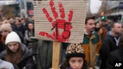 Фотографија од денешниот протест во Белград