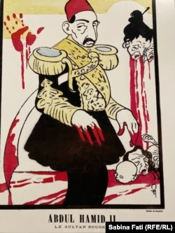 Caricatură cu sângerosul sultan Abdul Hamid II, care i-a terorizat pe armeni la începutul secolului 20.