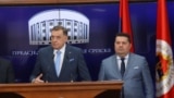 Bosnia and Herzegovina -- Prime Minister of the RS Radovan VIšković, President of the RS Milorad Dodik and President of the RS Assembly Nenad Stevandić i Banja Luka, 12 March 2025