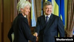 Ілюстраційне фото. Президент Порошенко та голова МВФ Крістін Лагард