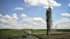 UKRAINE – Explosion of a mortar shell near the road leading to the city of Lysychansk in the Donbass, which was shelled by the Russian military, May 23, 2022