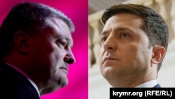 Петро Порошенко, ліворуч, і Володимир Зеленський (комбіноване фото)