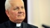 Bosnia and Herzegovina - Sarajevo - Bosnian Croat Roman Catholic prelate, the Bishop of Banja Luka Franjo Komarica speaks to reporters during a press conference in Sarajevo. 05Nov2014.