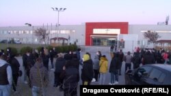 Protest radnika u fabrici 'Jura', Niš, 8 april 2020