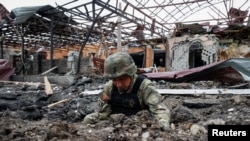 Локација на еден од серијата руски ракетни напади врз Харков, Украина, 22 мај 2024 година.